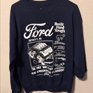 Ford Men's Graphic Navy Crewneck Sweater